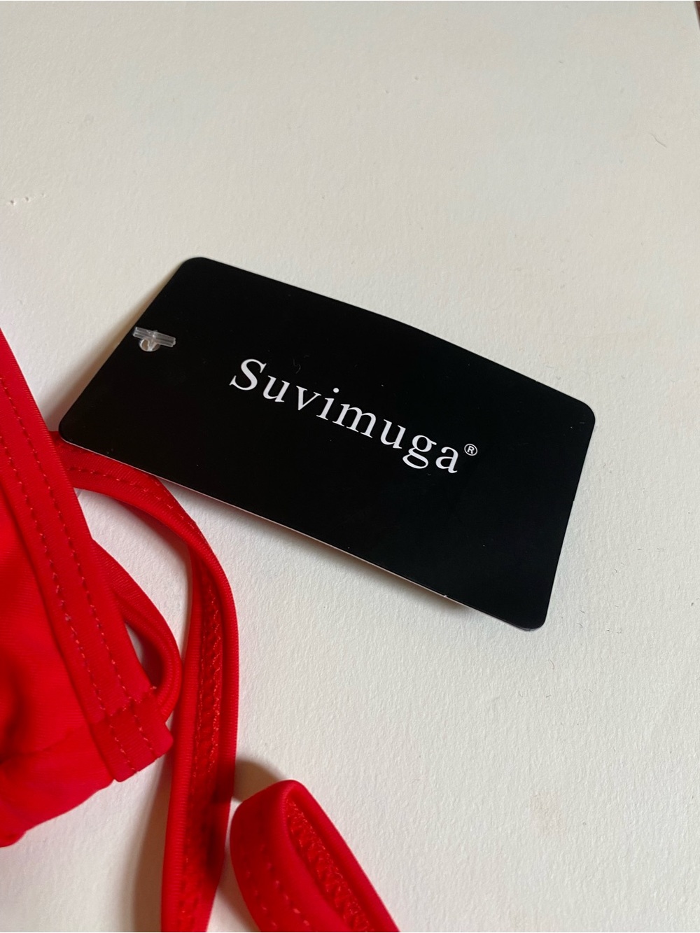 Suvimuga Red Triangle String Bikini Set Size L - Picture 3 of 12